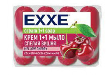 Мыло exxe 1+1 спелая вишня 4шт*75г красное полосатое