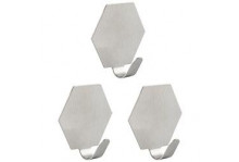 Набор крючков на самоклеящейся основе "шестиугольник", 3 шт (нержавейка)