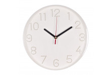Часы настенные 2520-001 круг диам 25см классика пластик бел Рубин