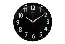 Часы настенные 2526-002 круг диам 25 см классика осн черное пластик черн Рубин