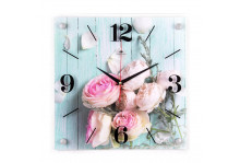 Часы настенные 3535-102 (35х35) квадр розы Рубин