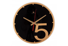 Часы настенные 4041-006gld круг прозрачн диам 39см открытая стрелка пять черн Рубин