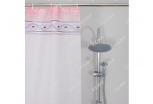 Шторы для ванн Вилина 180х180(170х180)  п/э розовый орнамент