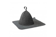 Комплект для сауны 2пр шапка+коврик "classic gray" п/шерсть Бацькина баня
