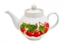 Чайник фарфор 700мл рубин вишня Дулевский фарфор