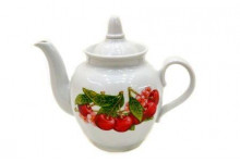 Чайник фарфор 900мл гранат вишня Дулевский фарфор
