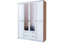 Спальня ФЬЮЖН-2 Шкаф для платья и белья комбинированный с зеркалом 1706х2246х536 белый ваниль дип  Calpe