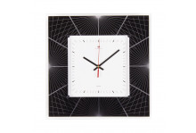 Часы настенные 3636-001 (35х35) квадр стекло геометрия 1 корп бел/ч Рубин