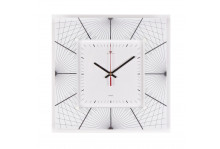 Часы настенные 3636-002 (35х35) квадр стекло геометрия 2 корп бел Рубин
