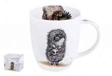 Кружка фарфор 420мл ежик в тумане Коралл