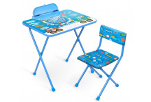 Комплект детский кп2/бг "познайка" стол + стул мяг моющ "большие гонки" Ника ип