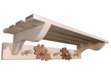 Полка-вешалка простая 4-рожк 600х250х100 (липа) Велес