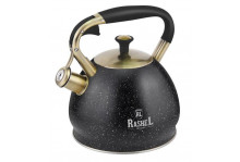 Чайник нержавеющая сталь 3.0л со свистком для всех видов плит черный 7903 Rashel