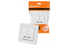 Выключатель 2кл с/п 10a белый сенеж ip20 Tdm