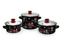 Набор посуды эмаль 3пр новый город-1 экстра (1,5л,2,3л,3л) Керченский металлургический завод