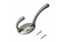 Крючок вешалка 2-х рожковый 603 матовый никель Стандарт
