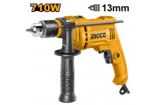 Дрель ударная 710 Вт, 0-3000 об.мин., 0-48000 уд/мин, реверс, регулировка оборотов, патрон ключевой 13 мм, Ingco