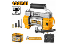 Компрессор автомобильный 12В, 200Вт, производительность 45 лит/мин, 8 бар, Ingco