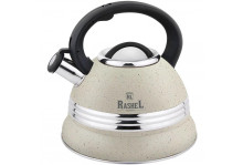 Чайник нержавеющая сталь 3.2л со свистком для всех видов плит, крем, 7906, Rashel