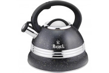 Чайник нержавеющая сталь 3.2л со свистком для всех видов плит, черный, 7904, Rashel