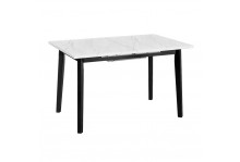 Стол обеденный раздвижной нуар 800х1200(1600) каркас черный столешница мрамор леванто боровичи