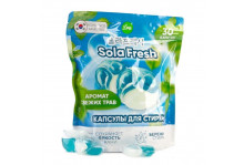 СМС капсулы для стирки Sola Fresh Lime аромат свежих трав 30шт, мягкая упаковка 