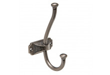 Крючок вешалка 2-х рожковая KR 0420 BAZ Черненый старинный цинк, Kerron