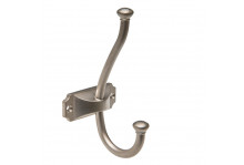 Крючок вешалка 2-х рожковая KR 0420 SN матовый никель, Kerron 