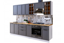 Кухня Массив Гриджио фасад 400х720 витрина МДФ Calpe