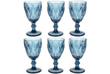 Набор фужеров стекло 6 шт 320 мл голубой зеркальный, Китай
