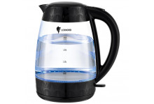 Чайник электрический 2.0л 1850-2200вт диск стекло контроллер strix led подсветка съемный фильтр Leonord