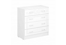 Спальня Венеция КМ-02 комод с 4-мя ящиками 820х800х420 белый/софт даймонд МДФ, Интерьер-Центр