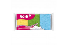 Губки для посуды 3 шт Колор Люкс 10*7*3 см York