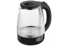 Чайник электрический 1.8 л 1500 Вт стекло, внутренняя подсветка, черный, Homestar