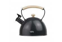 Чайник нержавеющая сталь 2.5 л ручка дерево, со свистком, индукция, серый, Lara