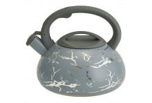 Чайник нержавеющая сталь 3.0 л Alpenkok со свистком, серый, индукция