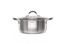 Кастрюля 4,7 л Lira нержавеющая сталь, стеклянная крышка, мерная шкала, для всех видов плит, Taller