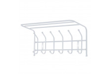 Вешалка настенная 60,5 см с полкой 6 крючков матовый серый Ника