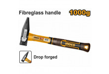 Молоток 1000 гр фибергласовая рукоятка, квадратный боек, Industrial Ingco