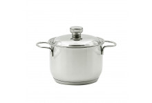 Кастрюля Традиция 2,0 л нержавеющая сталь, прутковые ручки, металлическая крышка, ТРС, Аша 
