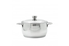 Кастрюля Традиция 3,0 л нержавеющая сталь, прутковые ручки, металлическая крышка, ТРС, Аша