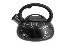 Чайник нержавеющая сталь 3.0 л Alpenkok черный с серебром, со свистком, индукция