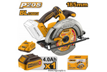 Пила циркулярная аккумуляторная 20 В, диск 185 мм, 4800 об.мин., Industrial Ingco