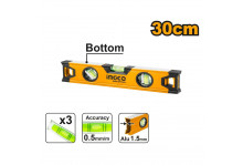 Уровень 30 см фрезерованный, 3 глазка, Ingco