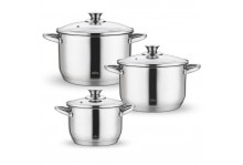 Набор посуды Афина 6 пр (2,1л 3,9л 5,1л) нержавеющая сталь, шкала литража, индукция, Lara