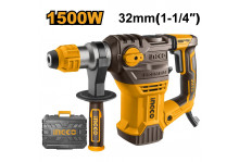 Перфоратор 1500 Вт вертикальный двигатель, 0-850 об.мин, 5,5 Дж, 0-4400 уд.мин, кейс, Industrial Ingco