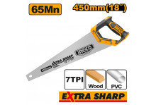 Ножовка по дереву 450 мм зуб 7 ТRI двухкомпонентная рукоятка, Ingco