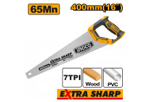 Ножовка по дереву 400 мм зуб 7 ТRI двухкомпонентная рукоятка, Ingco