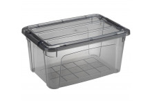 Ящик для хранения кип 5,7л с замком черный прозрачный 200х300х150, М-Пластика