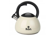 Чайник нержавеющая сталь 3.0л со свистком для всех видов плит крем 7188 Rashel